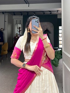Lehenga Choli traditionnel indien en polycoton, conçu par des artisans, avec des broderies Zari, pour tenue de mariage, vêtements de cérémonie pour femmes. - Product Image 6