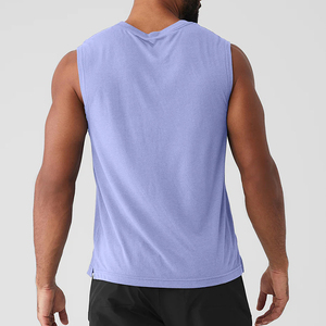 Men's <b>Red</b> Solid Color Mandarin Collar Sleeveless Knitted 100% Cotton Beaded Breathable <b>Tank</b> <b>Top</b> Casual Style - Product Image 6