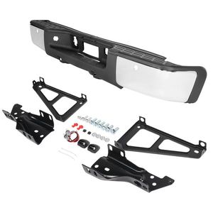 Paraurti Posteriore per Chevrolet Silverado 1500 2007-2013, Argento/Acciaio con Fori - Product Image 2