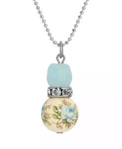 Collier à pendentif en forme de rose bleue argentée |   2028 - Product Image 2