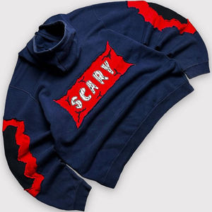 Sweat à capuche streetwear pour homme 2026 |   Patchwork brodé de crânes |   Sweat-shirt à capuche personnalisé avec logo OEM - Product Image 4