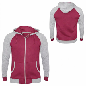 Sudaderas con capucha de moda para hombre, personalizadas, color gris fucsia, transpirables, ecológicas, de secado rápido, con cremallera completa, servicio OEM, ropa de moda. - Product Image 1