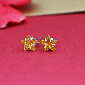 Beautiful Handmade Citrine Flower Stud Earrings Radiant Gemstone Earrings for Women and Girls Wear in Wedding Party's - Product Image 3