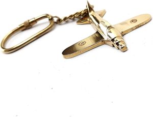 Vintage Brass Airplane Keychain Handmade Metal Aircraft <b>Key</b> Ring with Carabiner Clip Aviation <b>Key</b> Holder Gift for Pilots <b>T</b> - Product Image 5