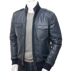 Men's High Street Style Genuine Leather <b>Canvas</b> <b>Jacket</b> Waterproof Windproof Breathable Custom Colors Sizes Front Logo Winter - Product Image 3