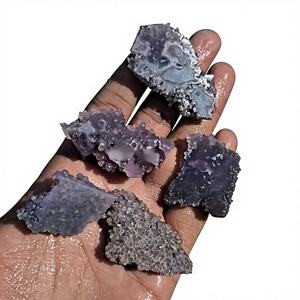 Lot de tranches d'agate raisin 100% naturelles faites à la main, prix de gros, pierres pour la fabrication de bijoux en agate raisin, formes et tailles variées - Product Image 1