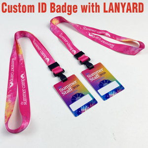 Custom ID Badge with <b>Lanyard</b> PVC Event Credential Card with Logo for Conference Trade Show Exhibition OEM Manufacturer - Product Image 1