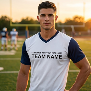 Conjunto Deportivo Premium para Hombre 100% Algodón con Camiseta de Cuello en V y Pantalones Cortos |   Uniforme Deportivo Transpirable de Secado Rápido para Fútbol - Product Image 4