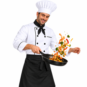 Ensemble d'uniformes de chef de cuisine professionnels pour hommes et femmes, vêtements de chef décontractés en toile personnalisés, vêtements de travail pour la cuisine et les restaurants - Product Image 4