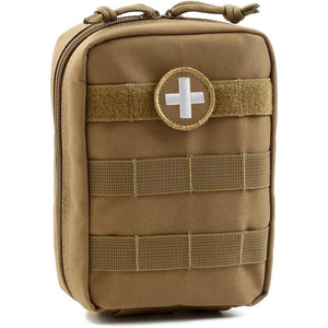 Premium Waterproof Striped Tactical Leather Medical Pouch with Zipper Closure and Polyester Lining Emergency First Aid Bag - Product Image 6