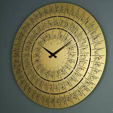 Round Metal Wall <b>Clock</b> With Antique Style Hieroglyphic Design Quartz Analog Single Face For Living Room Traditional Decor - Product Image 3