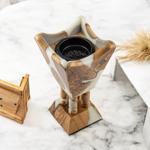 Unique Resin Incense Wood Epoxy Resin Bakhoor Burner Incense Madhkan Burner Arabic for Ramadan-<b>Eid</b> - Product Image 5