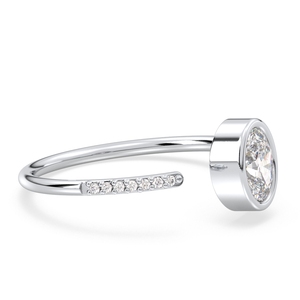 แหวนเงินแท้ 925 REYES ปรับขนาดได้ ประดับเพชรโมอิสซาไนต์ทรงรี 0.52 กะรัต สำหรับผู้หญิง ชุบโรเดียม เครื่องประดับคุณภาพสูง - Product Image 3