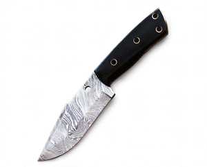 Couteau de cuisine artisanal en acier Damas, lame fixe ergonomique avec manche en Micarta, couteau de camping DIY OEM 20cm - Product Image 1