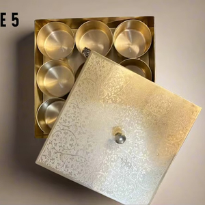 Brass Spice Box – Handcrafted <b>Kitchen</b> Utility & Festive Gift - Product Image 1