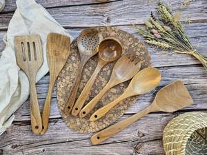 Juego de Utensilios de Cocina de Madera de Acacia Premium de 7 Piezas, Cucharas Ecológicas, Regalo Ecológico - Product Image 2