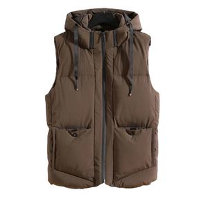 Chalecos de lona informales para hombre de moda coreana, chaqueta para Otoño Invierno, chaleco con capucha, ropa Formal gruesa, cálida y cómoda - Product Image 1