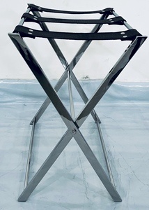 Foldable Modern Luxury Stainless Steel Luggage Rack <b>Suitcase</b> Stand <b>Light</b> Grey Hotel Furniture for Lobby Bedroom Guest Rooms - Product Image 6