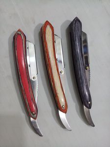 มีดโกนสำหรับช่างตัดผมมืออาชีพใบมีดสแตนเลสพร้อมที่จับไม้ - Product Image 6