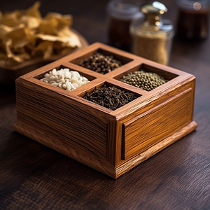 Handcrafted Wooden Spice <b>Box</b> Organizer for Kitchen Spice Storage Masala Collection <b>Herbs</b> and Everyday Meal Preparation - Product Image 6