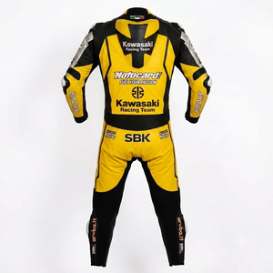 ชุดแข่งรถมอเตอร์ไซค์ Alex Lowes WSBK ทำจากหนังจิงโจ้ Rawasaki ได้รับการรับรอง MotoCP พร้อมอุปกรณ์ป้องกัน สำหรับขับขี่มอเตอร์ไซค์แบบมืออาชีพบนสนามแข่ง/ชุดแข่ง - Product Image 2