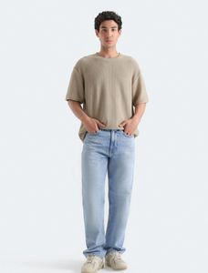 Men's Women's <b>Light</b> Blue Loose Fit Denim Jeans Casual Washed Wide Leg Style Summer Wear Denim Jacket Pant Baggy Styles - Product Image 1