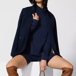 เสื้อสเวตเชิ้ตออกกำลังกายฤดูหนาวแบบสวมคอ ยูนิเซ็กซ์ คุณภาพสูง ทรงปกติ ผ้าฝ้าย 100% บุขนด้านใน น้ำหนักเบา แขนยาว เหมาะสำหรับโยคะ - Product Image 2