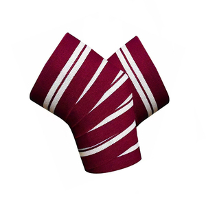 Protège-coudes tricotés marron avec rayures blanches, respirants, à enfiler, pour le basketball, unisexe, toutes saisons - Product Image 1