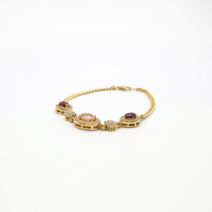 <b>Charming</b> Pink Garnet Pear Bracelet 5x7 Elegant Womens Choice Gemstone Fashion Jewelry Party Wear Choice - Product Image 1