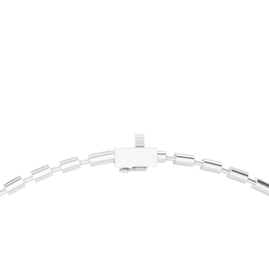 Collier tennis Horizon Baguette Diamond Radiant Cut en argent plaqué rhodium - Product Image 1