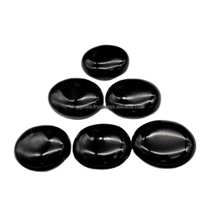 Wholesale Stylish Feng Shui Style Black Agate Gemstone Natural Palmstone Pocket for Healing Reiki Semi-Precious Stone Crafts - Product Image 1