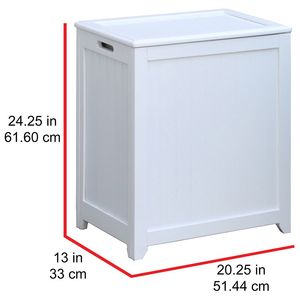 Cesto per Bucato Rettangolare in Legno con Finitura Bianca e Sacca Interna RHP0109W - Product Image 3