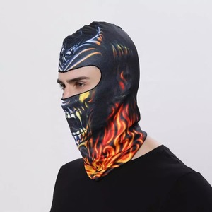 Pasamontañas de Invierno para Hombre con Diseño Personalizado Impreso Digitalmente, Patrón de Llamas, Poliéster, para Motociclismo - Product Image 3
