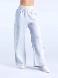 <b>Men's</b> Light Blue Fleece Sweatpants <b>Elastic</b> Waist Multiple Pockets Casual Autumn Wear - Product Image 3
