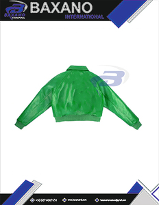 Veste universitaire personnalisée Chi Eta Phi en cuir PU vert pour femmes, veste d'hiver respirante et coupe-vent pour la sororité CEPhi - Product Image 6