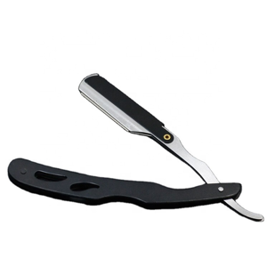 Premium Wooden Leaf Straight Razor Stainless Steel Foldable <b>Barber</b> Shaving Tool Custom Logo OEM Private Label for Men - Product Image 1