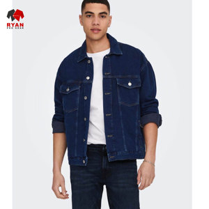 Ryan Pro Gear <b>Customized</b> Design <b>Denim</b> <b>Jacket</b> for Men with <b>Customized</b> Logo ODM Design - Product Image 1