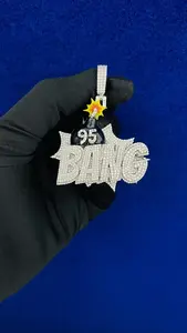 Colgante de Letra Personalizada con Moissanita Redonda de 2.80Ct, Chapado en Oro Blanco de 14K, Regalo Hip Hop para Mujer - Product Image 2