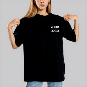 Camiseta Casual de Verano para Mujer, Personalizada, de Punto, Cuello Redondo, Ecológica, Talla Grande, Oversize, 100% Algodón - Product Image 1