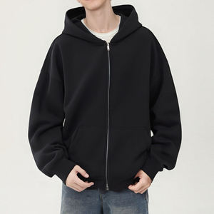 Custom <b>Mens</b> Regular Fit ZipUp Hoodie Heavyweight Cotton <b>Pullover</b> Streetwear Sweatshirt Wholesale Supplier - Product Image 3