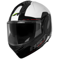 Casco de Motocicleta Abatible RV6 VANTAGE Blanco/Rojo Brillante, Nuevo, de ABS