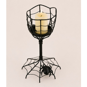 Halloween Decor Spider Web <b>Black</b> Metal Candle Holder <b>Candelabra</b> Centerpiece for Spooky Party Haunted House & Home Decoration - Product Image 5