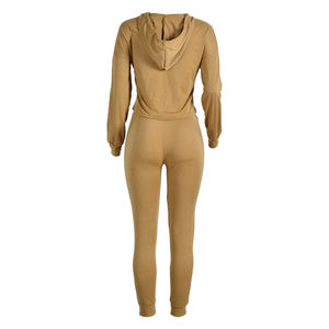 Conjunto Deportivo Corto de Encaje para Mujer, Color Sólido, para Gimnasio y Yoga, 2 Piezas: Top Corto y Pantalones Deportivos - Product Image 6