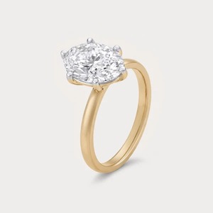 Anillo de Compromiso Solitario con Diamante Ovalado de 2.03 CT Cultivado en Laboratorio, en Oro Amarillo de 14K, con Engaste de Garras, para Mujer - Product Image 3