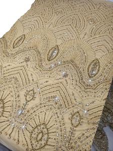 Nuevo Estilo de Encaje Francés Blanco 3D con Patrón Floral, Tela de Tul para Novia Hecha a Mano, con Pedrería, 5 Yardas, de Lujo - Product Image 2