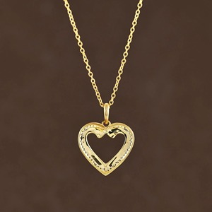 Collar con Colgante de Corazón Abierto con Diamantes Naturales, Diseño Elegante, Joyería Romántica Minimalista en Oro de 10K, 14K, 18K o Plata 925 para Mujer - Product Image 2