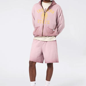 Sweat à capuche zippé pour homme, de haute qualité, délavé, brodé, personnalisé, en jersey épais et surdimensionné - Product Image 4