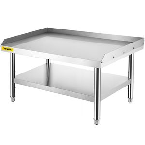 Tavolo Griglia in Acciaio Inox per Cucina Commerciale 48 X 30 X 24 Pollici con Ripiano Regolabile e Attrezzatura per Stoccaggio - Product Image 1
