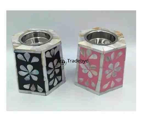 Luxury Premium Quality Tabletop <b>MOP</b> Inlay Candle Holder Handmade Home Decoration by Tradebyd - Product Image 3