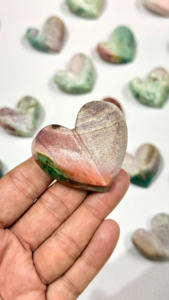 Unicorn Jasper <b>Mini</b> 3D Heart Natural Crystal Heart Small Carved Gemstone Healing Crystal Pocket Stone Gift - Product Image 5
